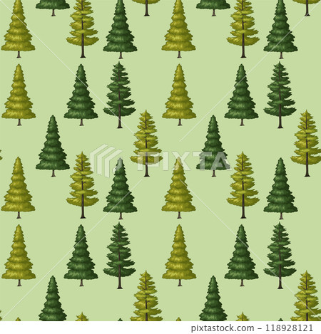 Seamless Evergreen Tree Pattern Seamless Evergreen Tree Pattern 118928121