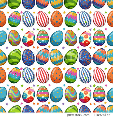Colorful Easter Egg Pattern 118928136