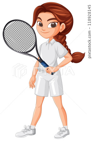 Confident Female Tennis Player 118928145