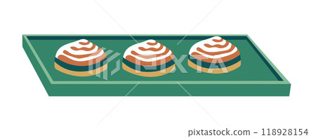Three Tasty Swirled Pastries vector Three Tasty Swirled Pastries vector 118928154