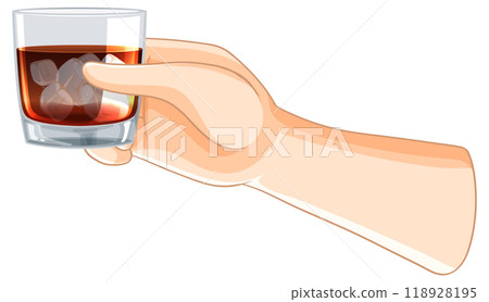 Hand Holding a Glass of Whiskey 118928195