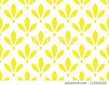 Flower geometric pattern. Seamless vector background. White and yellow ornament 118928288