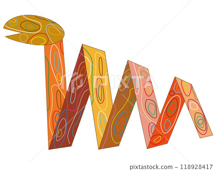 這是令和7年生肖蛇的插畫素材。 118928417