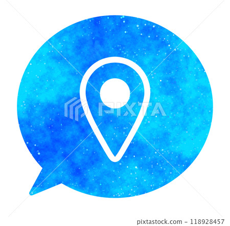 Blue starry sky | Map icon speech bubble 118928457