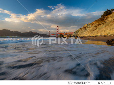 Golden Gate Bridge and Pacific Ocean 118928994