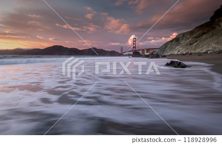 Golden Gate Bridge and Pacific Ocean 118928996