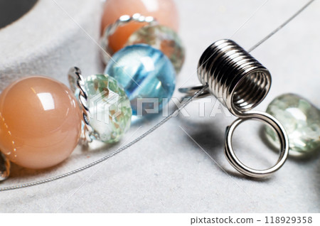 round polished natural stones assembled to create an exclusive health bracelet round polished natural stones assembled to create an exclusive health bracelet 118929358