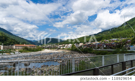 長野縣木曾郡/木曾川和南木曾町風景(9月) 長野縣木曾郡/木曾川和南木曾町風景(9月) 118929654