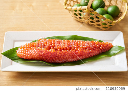 Muscle roe served on a plate Muscle roe served on a plate 118930069