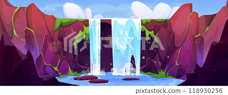 Tropical waterfall landscape 118930256