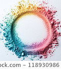Eye shadow multi colored tone circle texture background, copy space 118930986