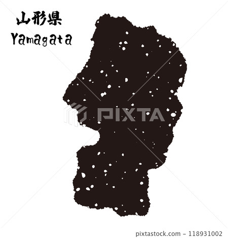 Stamp-style silhouette of Yamagata prefecture, Japan Stamp-style silhouette of Yamagata prefecture, Japan 118931002