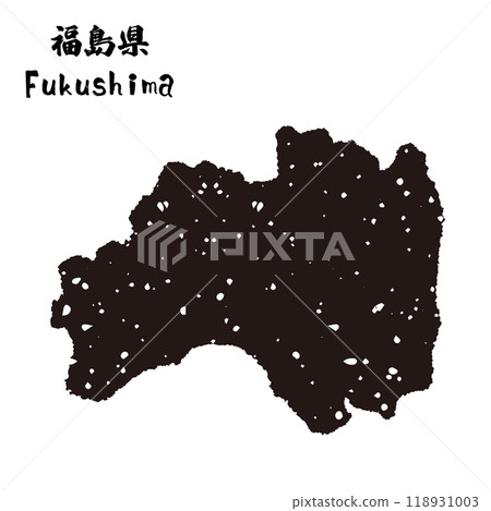 Stamp-style silhouette of Fukushima prefecture, Japan Stamp-style silhouette of Fukushima prefecture, Japan 118931003