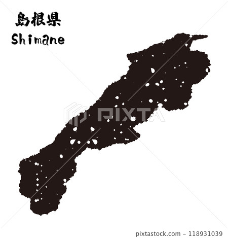 Stamp-style silhouette of Shimane Prefecture, Japan Stamp-style silhouette of Shimane Prefecture, Japan 118931039