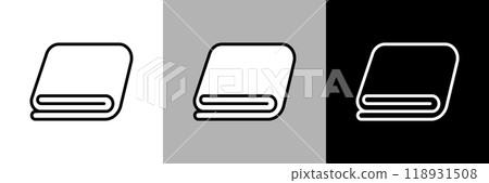 簡單的線條畫毯子向量圖示。 簡單的線條畫毯子向量圖示。 118931508