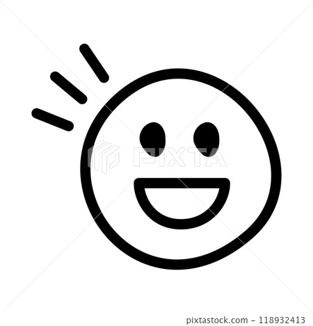 Hand-drawn cute emoticons and emoticons icons, smiling, black 118932413