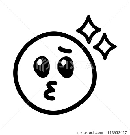 Hand-drawn cute emoticons and emoticons icons - cute, tearful, touching, black Hand-drawn cute emoticons and emoticons icons - cute, tearful, touching, black 118932417