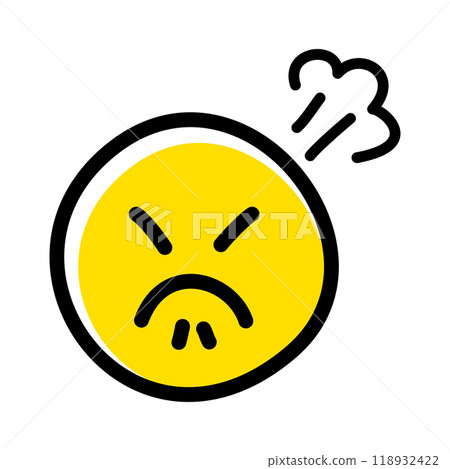 手寫的可愛表情符號/表情符號圖示生氣 手寫的可愛表情符號/表情符號圖示生氣 118932422