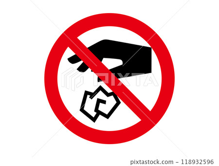 請勿亂丟垃圾 禁止亂丟廢紙的標誌圖示 象形圖 118932596