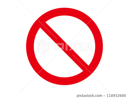 禁止標記 紅色對角線禁止標記圖示 象形圖 118932600
