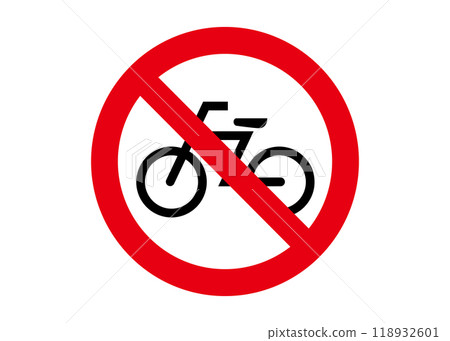 No bicycle entry, bicycle, no parking sign, pictogram No bicycle entry, bicycle, no parking sign, pictogram 118932601