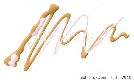 Orange watercolor drop zigzag isolated on white background. Orange watercolor drop zigzag isolated on white background. 118932948