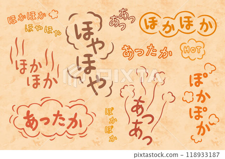 Warm, steamy, cozy text image 118933187