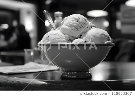 Of a bowl of ice cream. Generative AI. 118933307