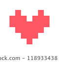 Pixel art heart icon vector 118933438
