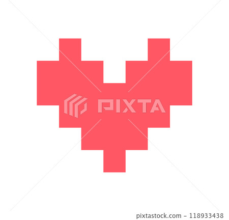 Pixel art heart icon vector Pixel art heart icon vector 118933438
