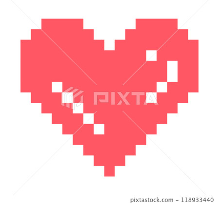 Pixelated red heart with highlights Pixelated red heart with highlights 118933440