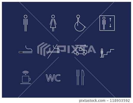 Cafe & public facilities pictogram icon set 118933592