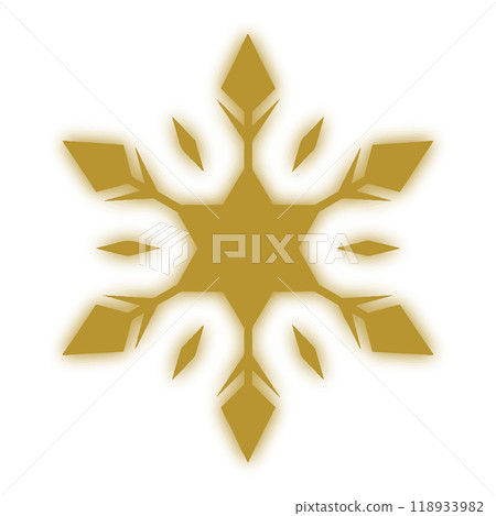 Snowflake / Winter / Christmas / Watercolor / Decoration / Gold / Illustration / Material 118933982