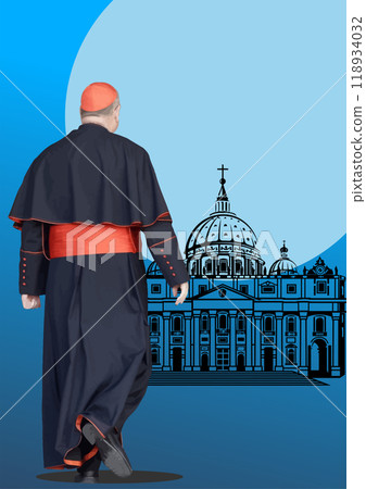 Cardinal catholic. 3d vector illustration. 118934032