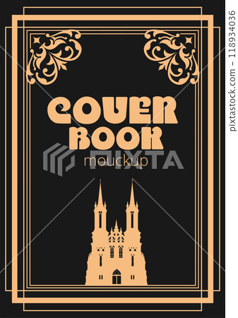 Ornate leather book cover and Old retro ornament frames. Royal Golden style design. Historical novel. Oriental style Vector illustration. Hand drawn illustration Ornate leather book cover and Old retro ornament frames. Royal Golden style design. Historical novel. Oriental style Vector illustration. Hand drawn illustration 118934036