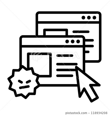 病毒感染的網站圖示。 118934208