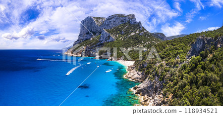 Best and most beautiful beaches of Sardegna island (Italy) - impressive Cala Sisine in gulf of Orosei . Best and most beautiful beaches of Sardegna island (Italy) - impressive Cala Sisine in gulf of Orosei . 118934521