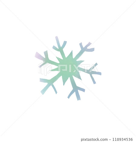 Watercolor snowflakes, snow, and winter that look like they come out of a picture book 118934536