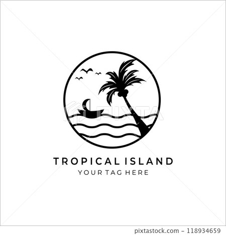 coconut tree vector logo minimalist illustration vintage design 118934659