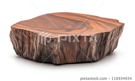Natural wood table with unique texture and shape, isolated on white background. Natural wood table with unique texture and shape, isolated on white background. 118934934