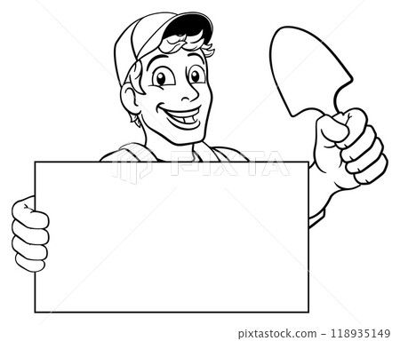 Gardener Cartoon Garden Tool Man Farmer Mascot Gardener Cartoon Garden Tool Man Farmer Mascot 118935149