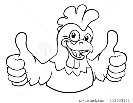 Chicken Cartoon Rooster Cockerel Bird Mascot Chicken Cartoon Rooster Cockerel Bird Mascot 118935151