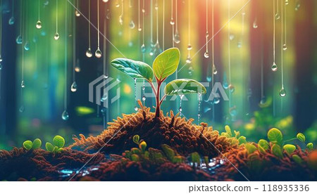 被陽光照射的植物 被陽光照射的植物 118935336