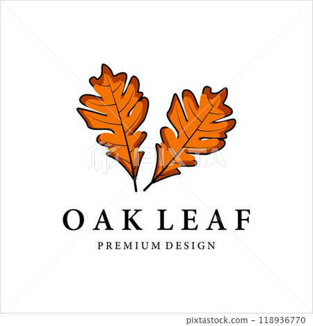 oak leaf vintage vector logo illustration design 118936770