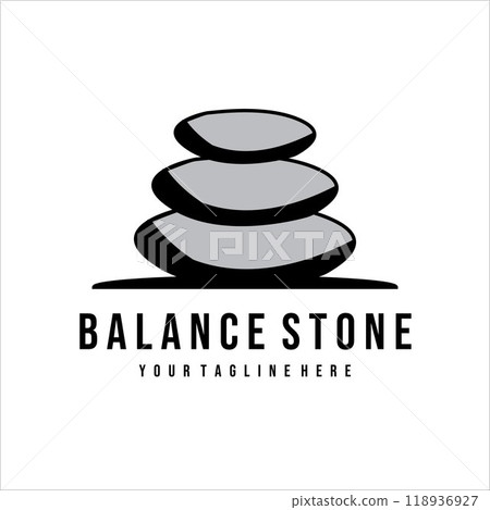 balance stone logo wellness vintage minimalist vector design balance stone logo wellness vintage minimalist vector design 118936927