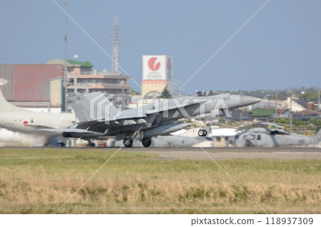 美國海軍 F/A-18E 超級大黃蜂著陸 118937309