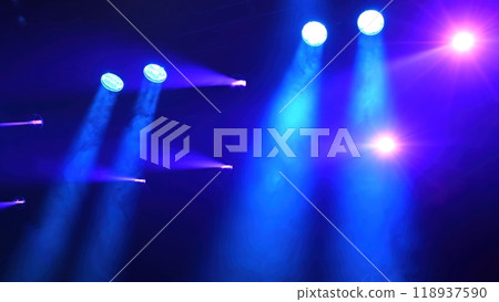 blue spotlights over the stage working blue spotlights over the stage working 118937590