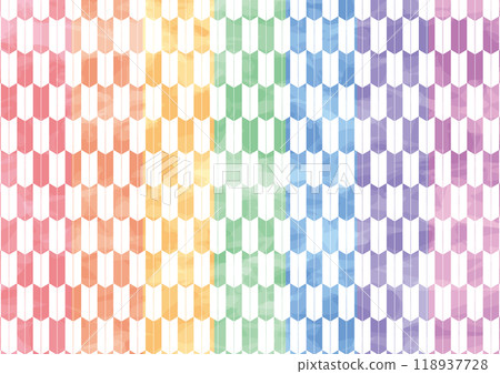 Arrow pattern, watercolor style, rainbow colors 118937728