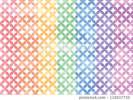 Cloisonné pattern, watercolor style, rainbow colors 118937730