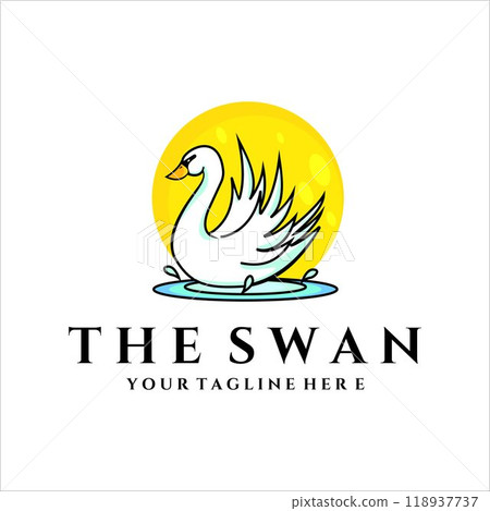 swan vector logo illustration design 118937737
